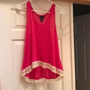 Rue 21 hot pink high-low tank